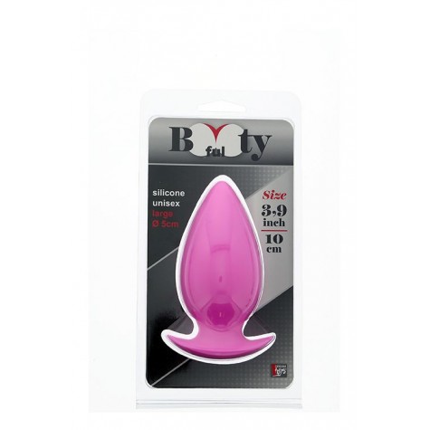 Большая розовая анальная пробка BOOTYFUL ANAL PLUG LARGE PINK - 10 см.