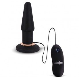 Чёрная анальная вибровтулка APEX BUTT PLUG LARGE BLACK - 15 см.