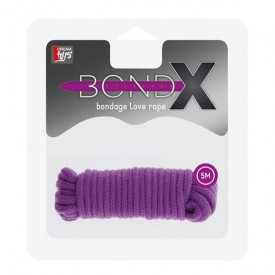 Фиолетовая веревка для связывания BONDX LOVE ROPE - 5 м.