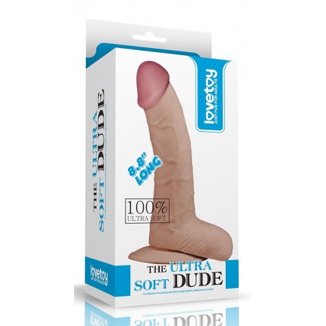 Фаллоимитатор-реалистик с мошонкой 8.8" The Ultra Soft Dude - 20 см.