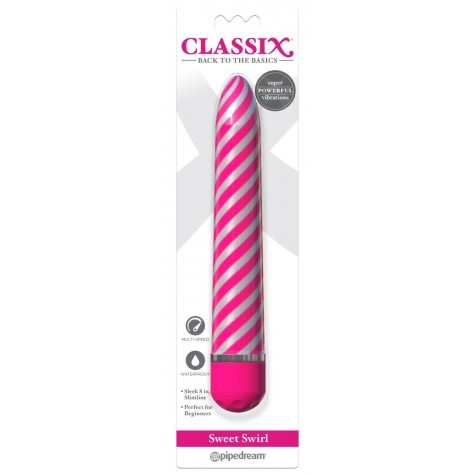 Розовый вибратор Sweet Swirl Vibrator - 21,3 см.